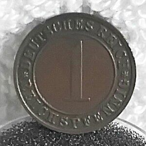 Circulated 1925 German 1 Reichspfennig Duetsches Reich Coin!!